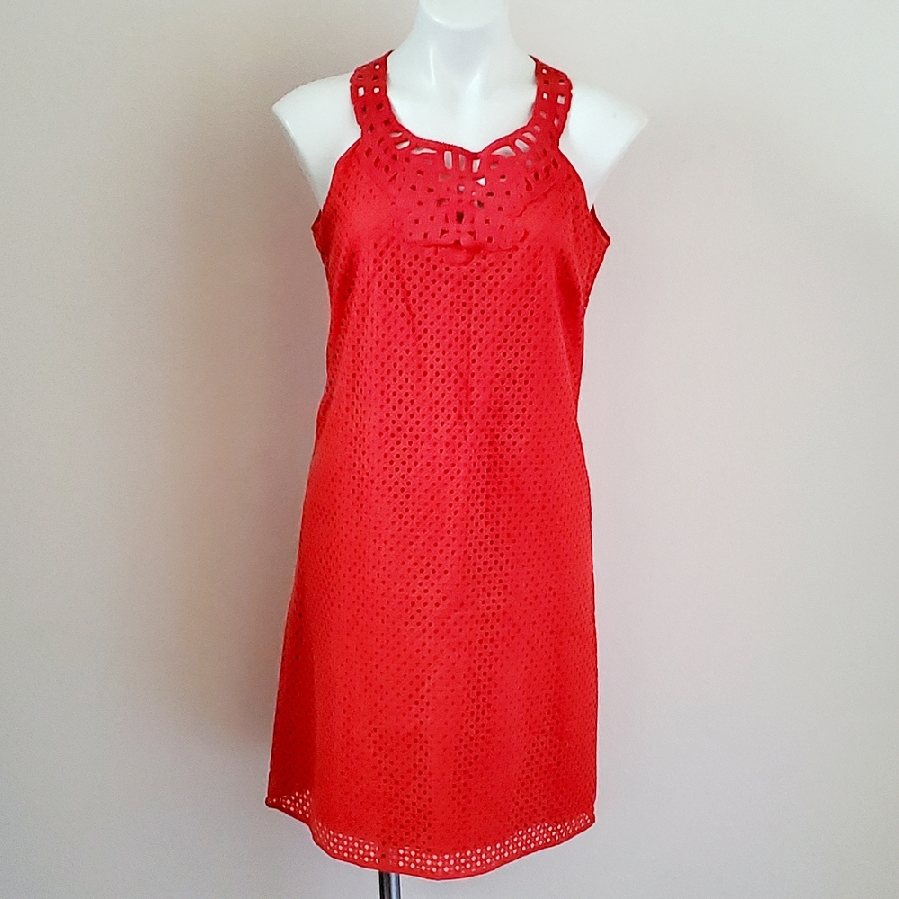 Max Studio Coral Halter Dress Large Crochet Lace